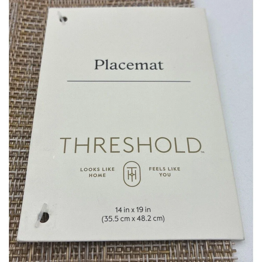 7 placemat threshold 14in x 19in tan